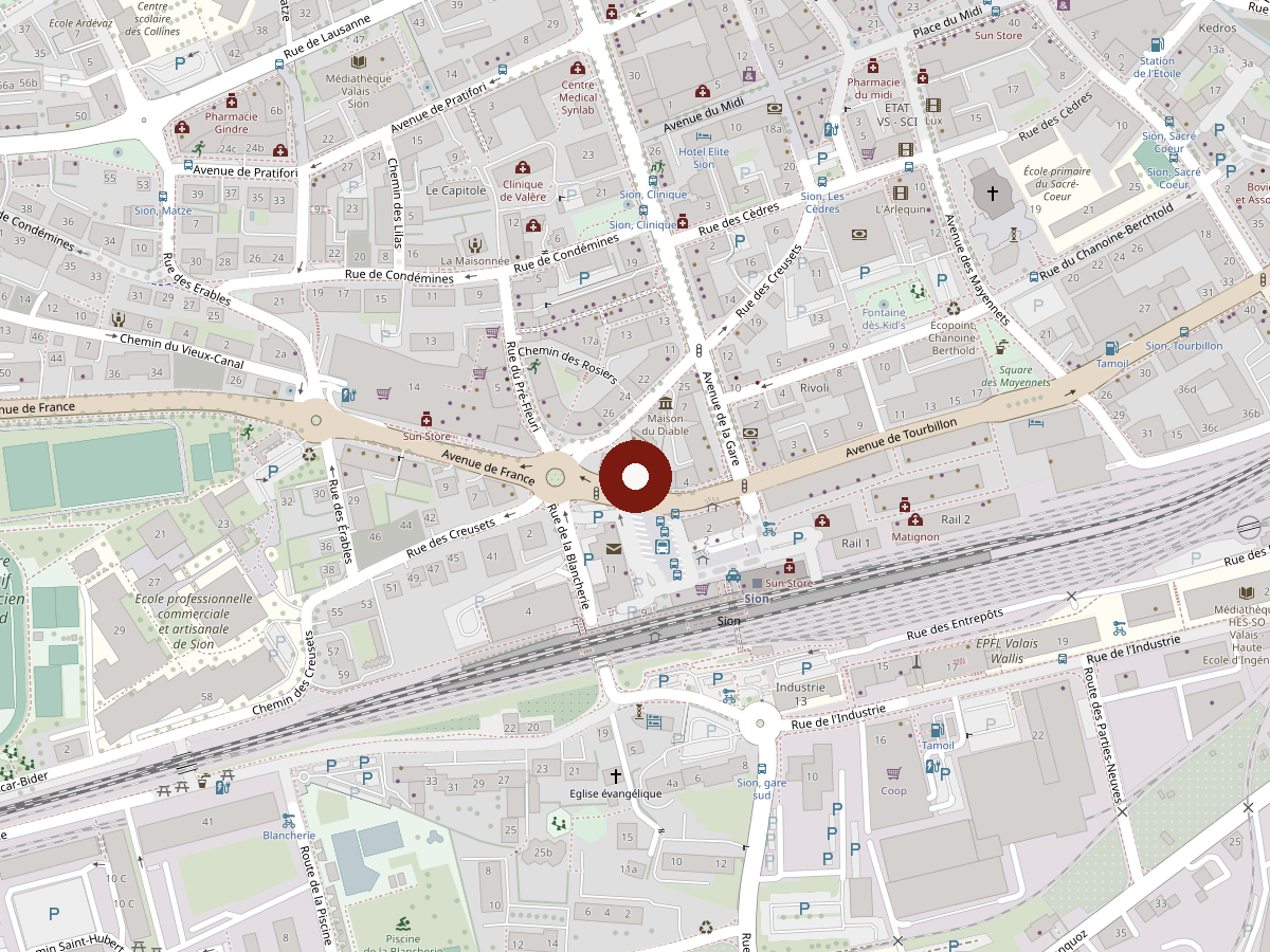 Plan d'accès : Avenue de France 8, Sion